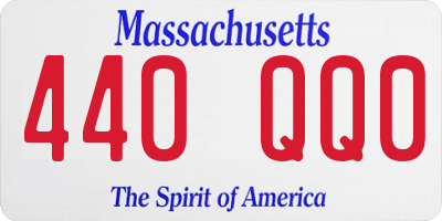 MA license plate 440QQ0