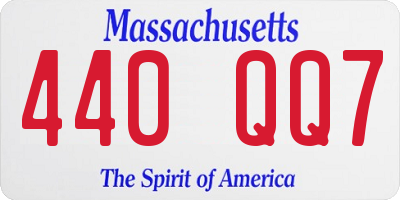 MA license plate 440QQ7