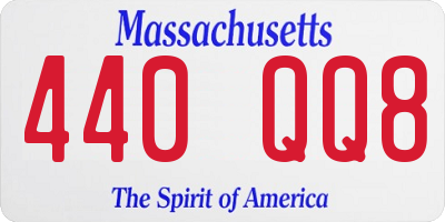 MA license plate 440QQ8