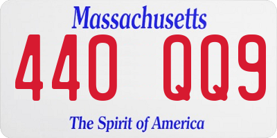 MA license plate 440QQ9