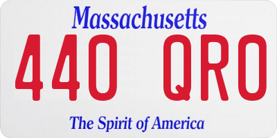 MA license plate 440QR0
