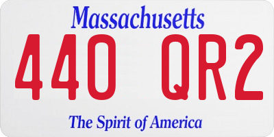 MA license plate 440QR2