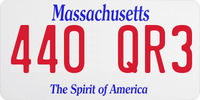 MA license plate 440QR3
