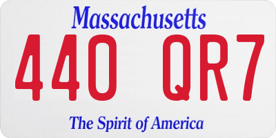 MA license plate 440QR7