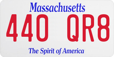 MA license plate 440QR8
