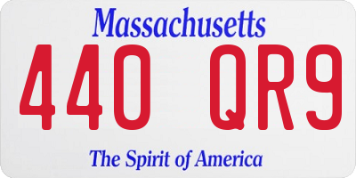 MA license plate 440QR9