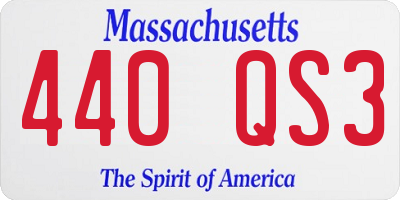 MA license plate 440QS3