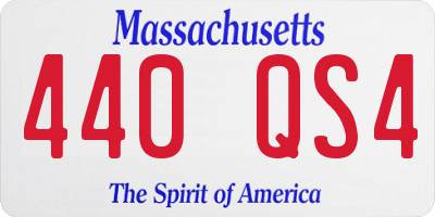 MA license plate 440QS4