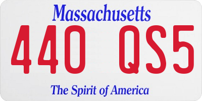 MA license plate 440QS5