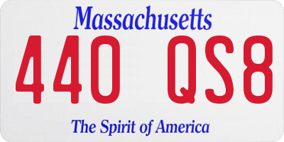 MA license plate 440QS8