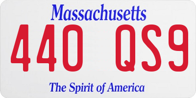 MA license plate 440QS9