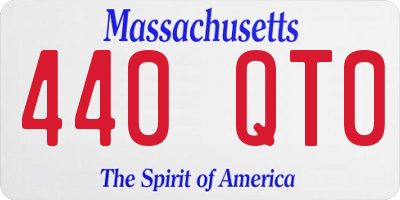 MA license plate 440QT0