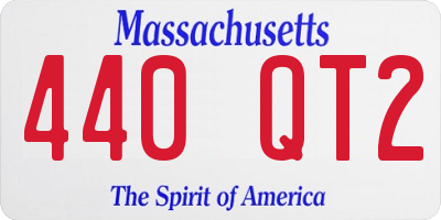 MA license plate 440QT2