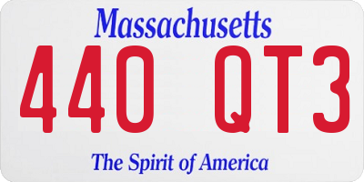 MA license plate 440QT3