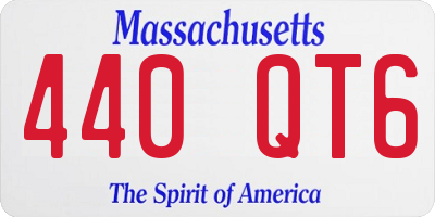 MA license plate 440QT6