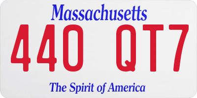 MA license plate 440QT7