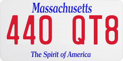 MA license plate 440QT8