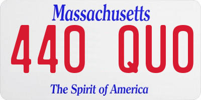 MA license plate 440QU0