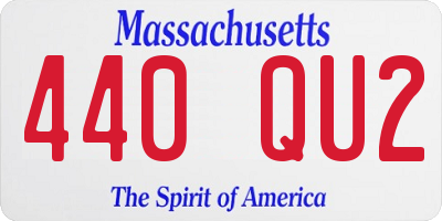 MA license plate 440QU2