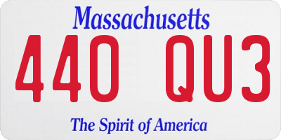 MA license plate 440QU3