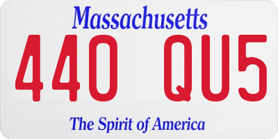 MA license plate 440QU5