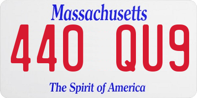 MA license plate 440QU9