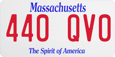 MA license plate 440QV0