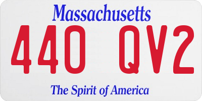 MA license plate 440QV2