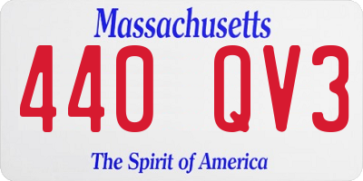 MA license plate 440QV3
