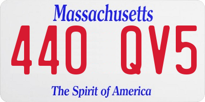 MA license plate 440QV5