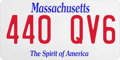 MA license plate 440QV6