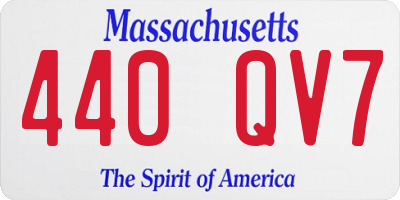 MA license plate 440QV7