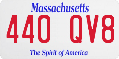 MA license plate 440QV8