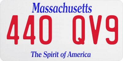 MA license plate 440QV9
