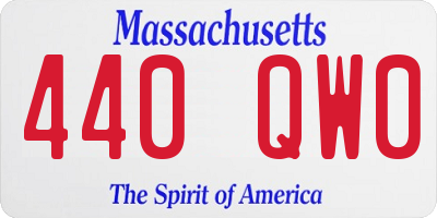 MA license plate 440QW0