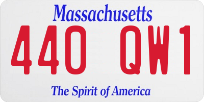 MA license plate 440QW1