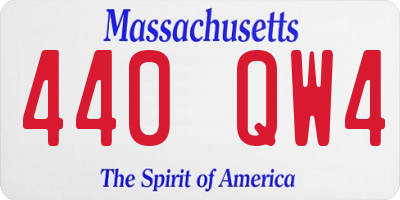 MA license plate 440QW4