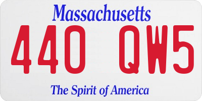 MA license plate 440QW5