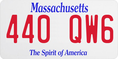 MA license plate 440QW6