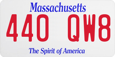 MA license plate 440QW8