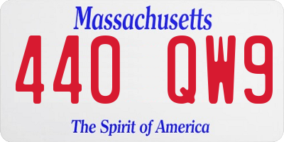 MA license plate 440QW9