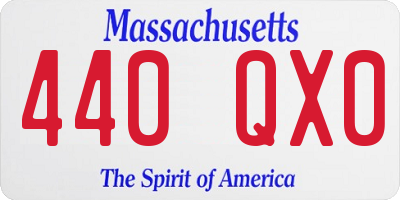 MA license plate 440QX0