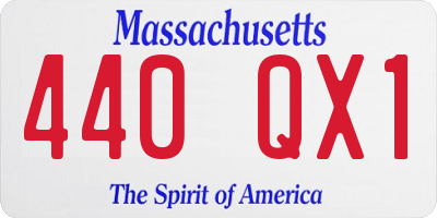 MA license plate 440QX1