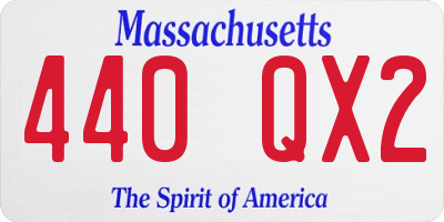 MA license plate 440QX2