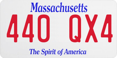 MA license plate 440QX4