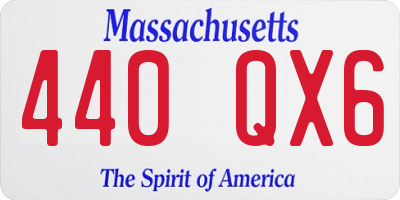 MA license plate 440QX6