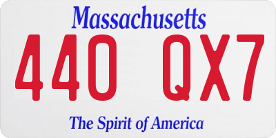 MA license plate 440QX7