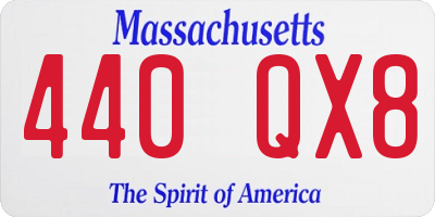 MA license plate 440QX8