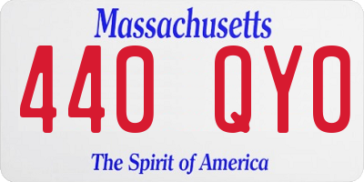 MA license plate 440QY0