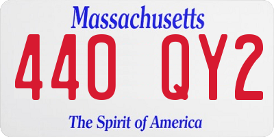 MA license plate 440QY2